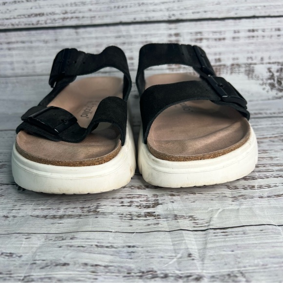 Birkenstock Papillio Arizona Platform Suede Leather Chunky Suede Black Size 41 - Picture 5 of 10